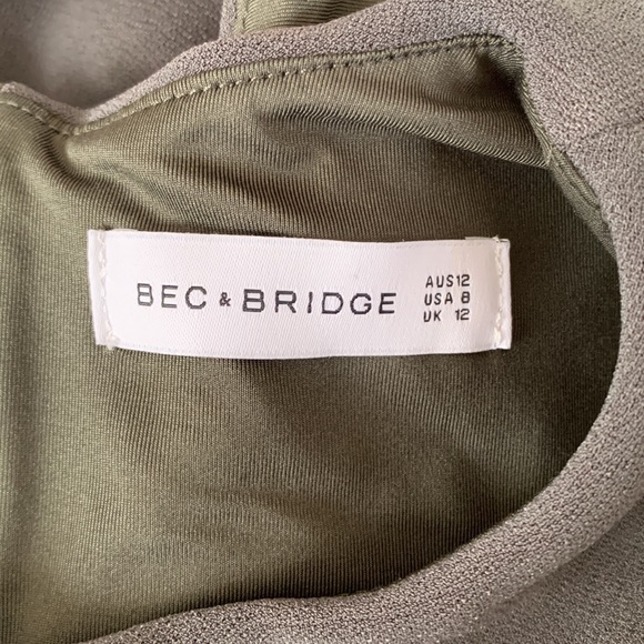 BEC + BRIDGE Montana CUT OUT Olive Dress from Revolve - Picture 4 of 7